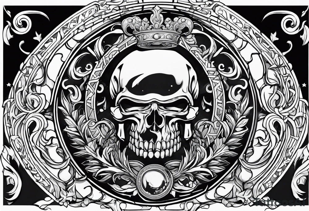 Greek Capital Letter Omega symbol death metal style tattoo idea