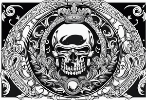 Greek Capital Letter Omega symbol death metal style tattoo idea