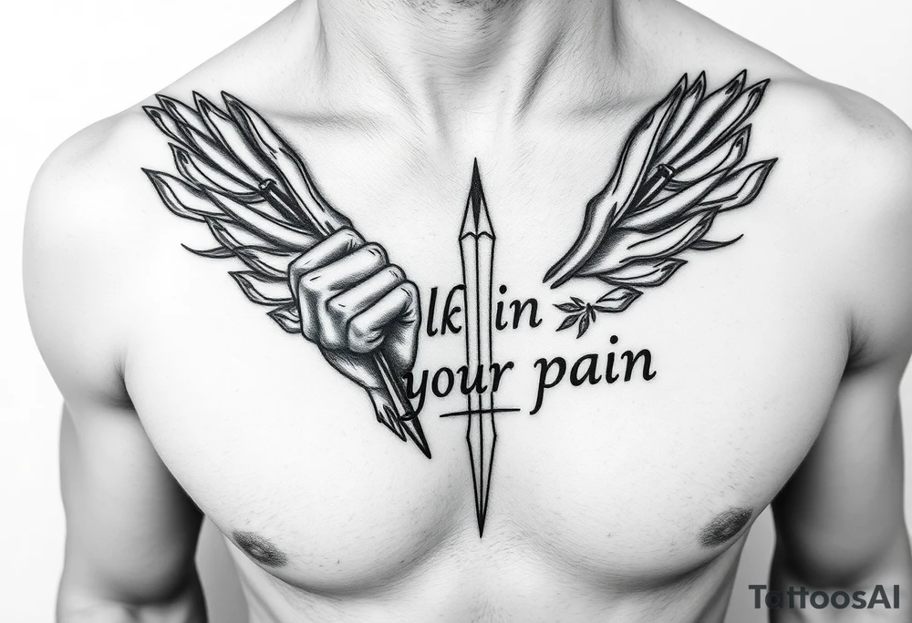 hold in your pain tattoo idea