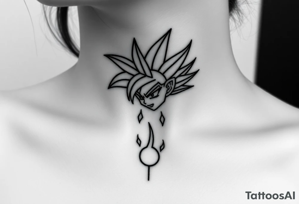legendary dragonball z scene with energy aura and power effects tattoo idea