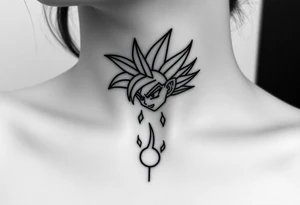 legendary dragonball z scene with energy aura and power effects tattoo idea