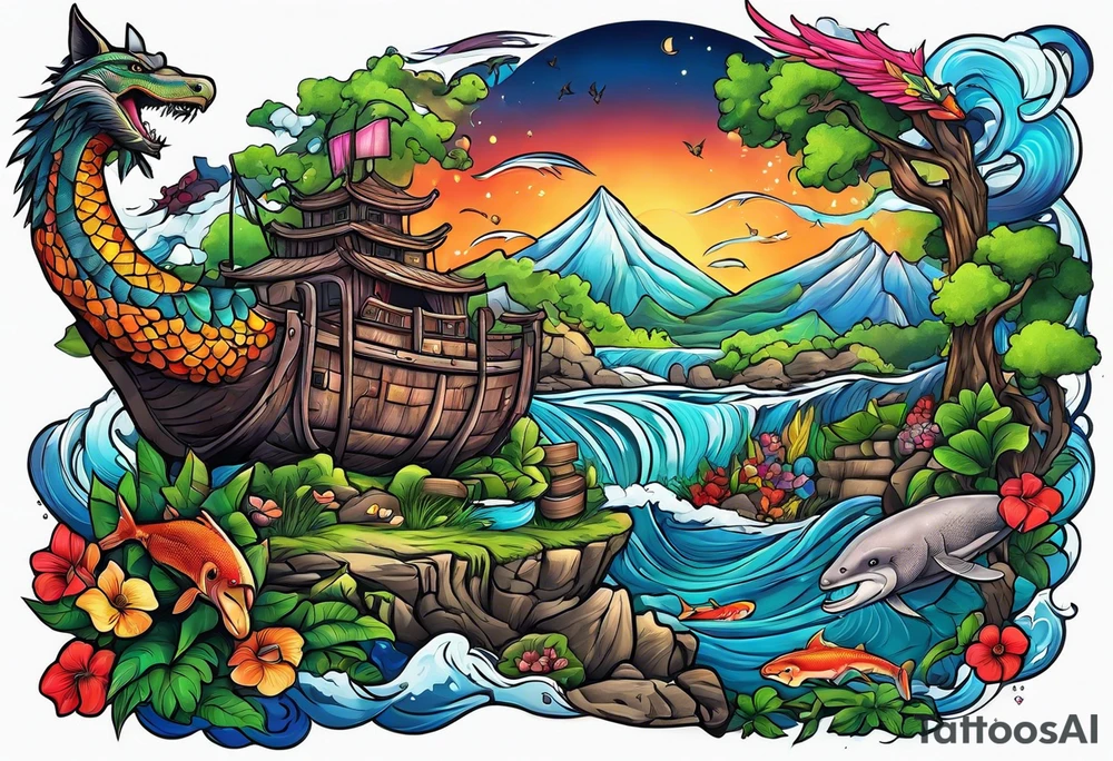 Ark survival arm sleeve tattoo idea