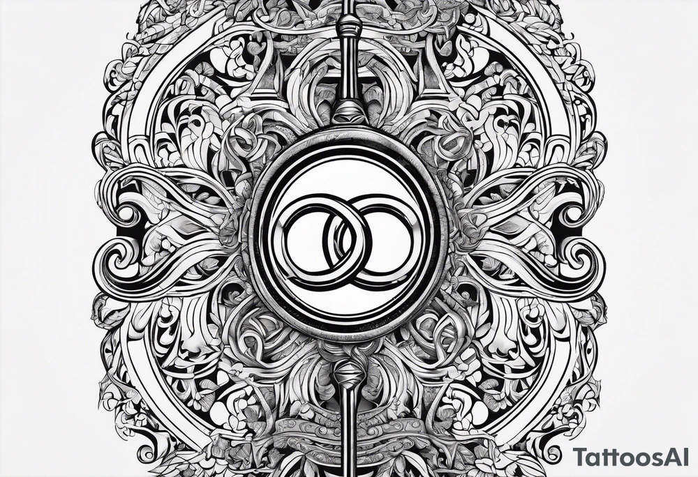 Infinity symbol with locking key tattoo idea