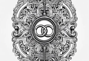 Infinity symbol with locking key tattoo idea