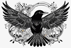 Your interpretation of the Beatles song blackbird. Be abstract and not realistic tattoo idea