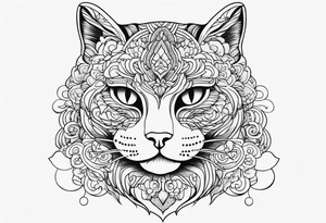 simple cat design tattoo idea