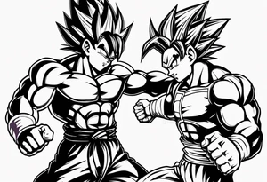 Goku and vegeta fighting to the death tattoo idea