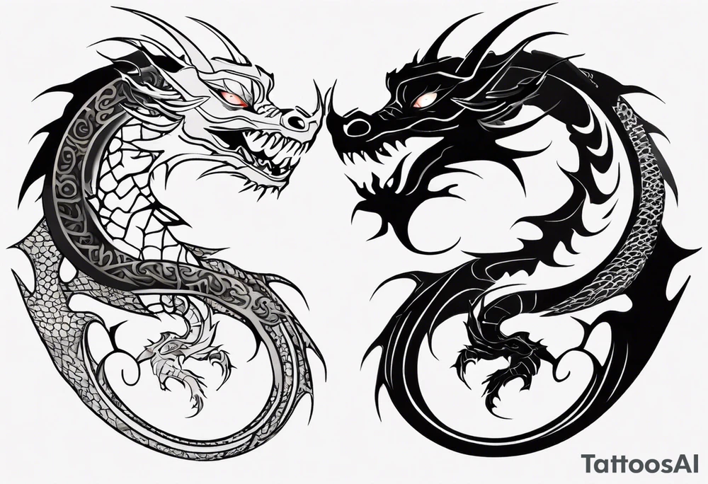 Two Dragons, Yin Yang tattoo idea