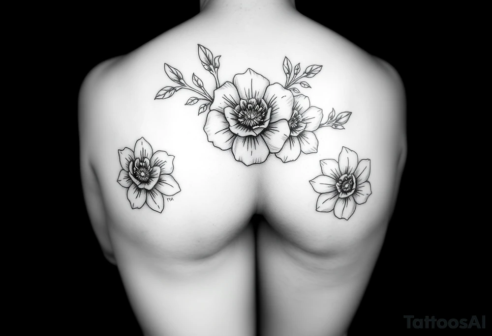 1, 2, and 4 
with flowers
for thigh for women tattoo idea