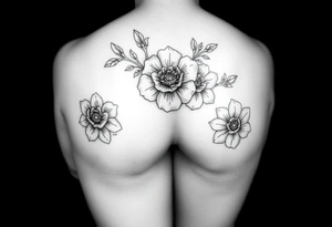 1, 2, and 4 
with flowers
for thigh for women tattoo idea