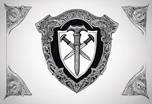 Valhalla shield sword 
axe steps tattoo idea