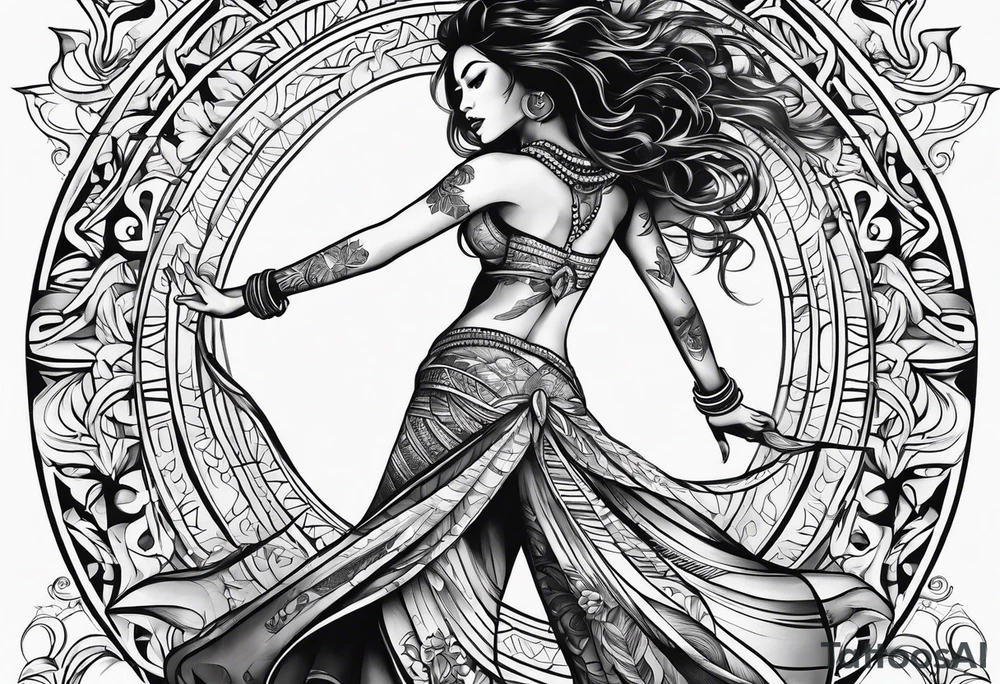 vahine who dance with long legs tattoo idea