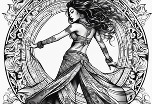 vahine who dance with long legs tattoo idea