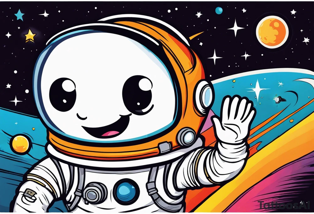 A astronaut a black hole tattoo idea