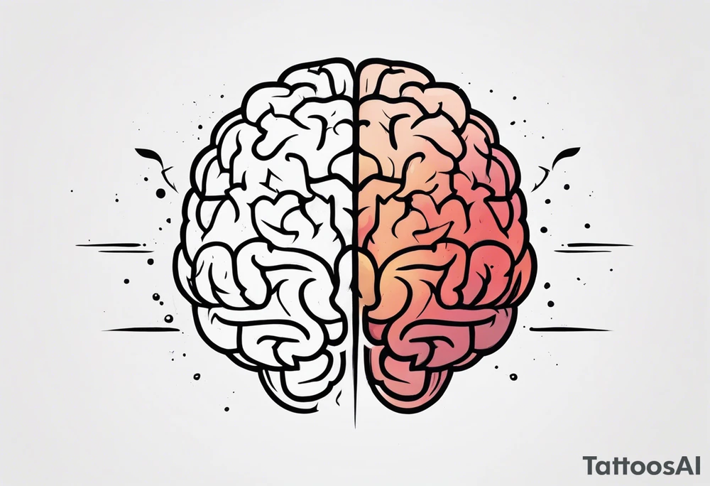 brain war against your personality tattoo idea