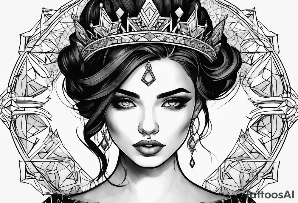 Girl with a crown tattoo idea