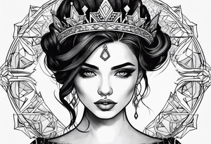 Girl with a crown tattoo idea