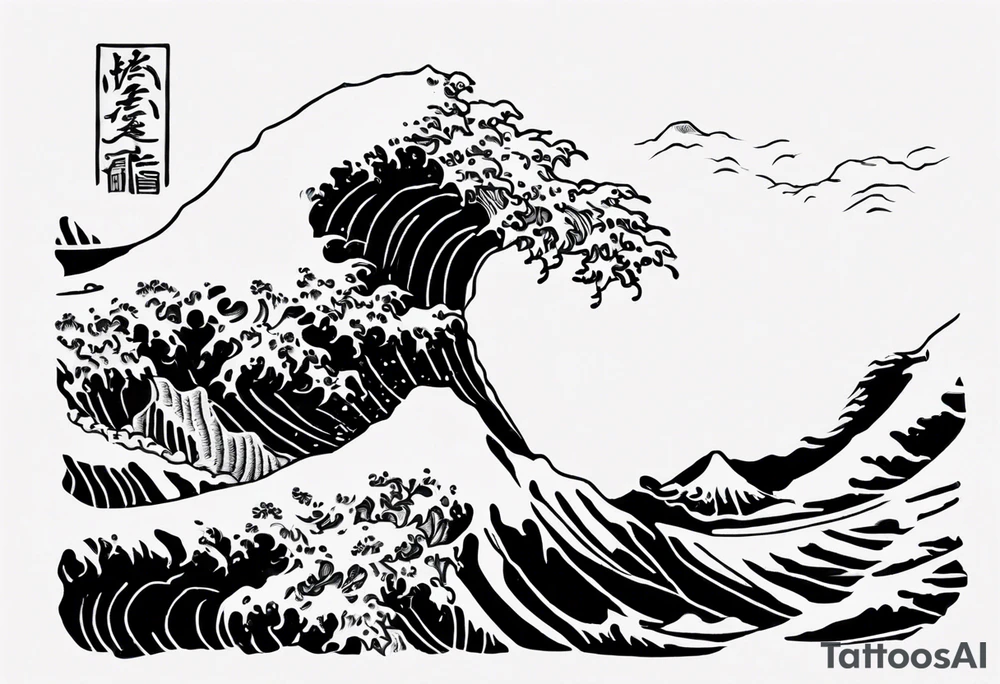 A single tattoo of The great wave off kanagawa tattoo idea