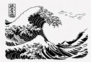 A single tattoo of The great wave off kanagawa tattoo idea