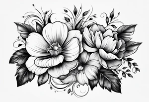 floral wrap around tattoo idea