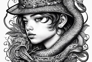 kid surrounded by snakes tattoo idea