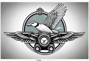 A silly goose dressed as an aviator tattoo idea