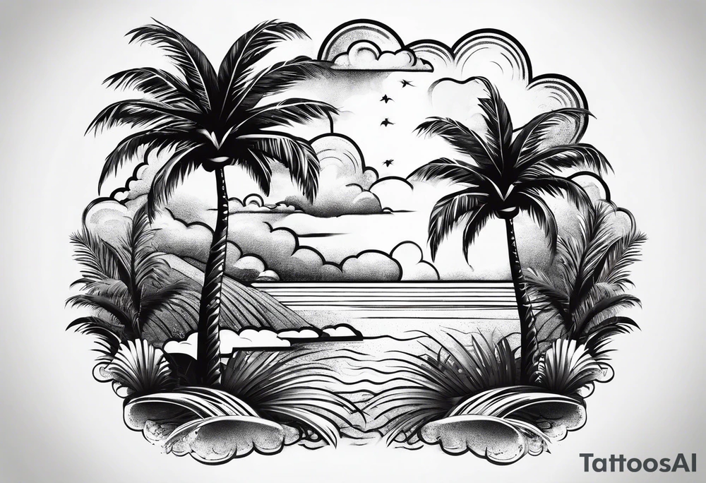 Clouds
Palm Tree
Beach tattoo idea