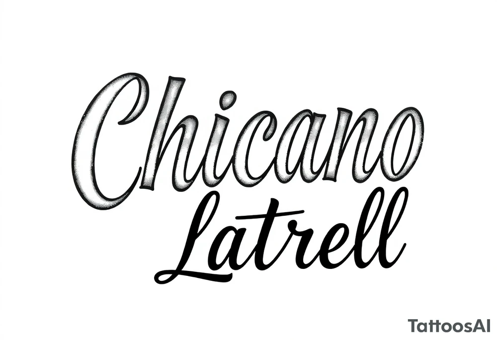 Chicano new school cursive style that says Latrell tattoo idea