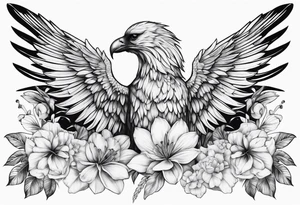 wing angel, flower, palm, sea tattoo idea