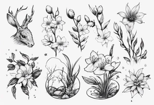 Small nature spring beside a oka tattoo idea