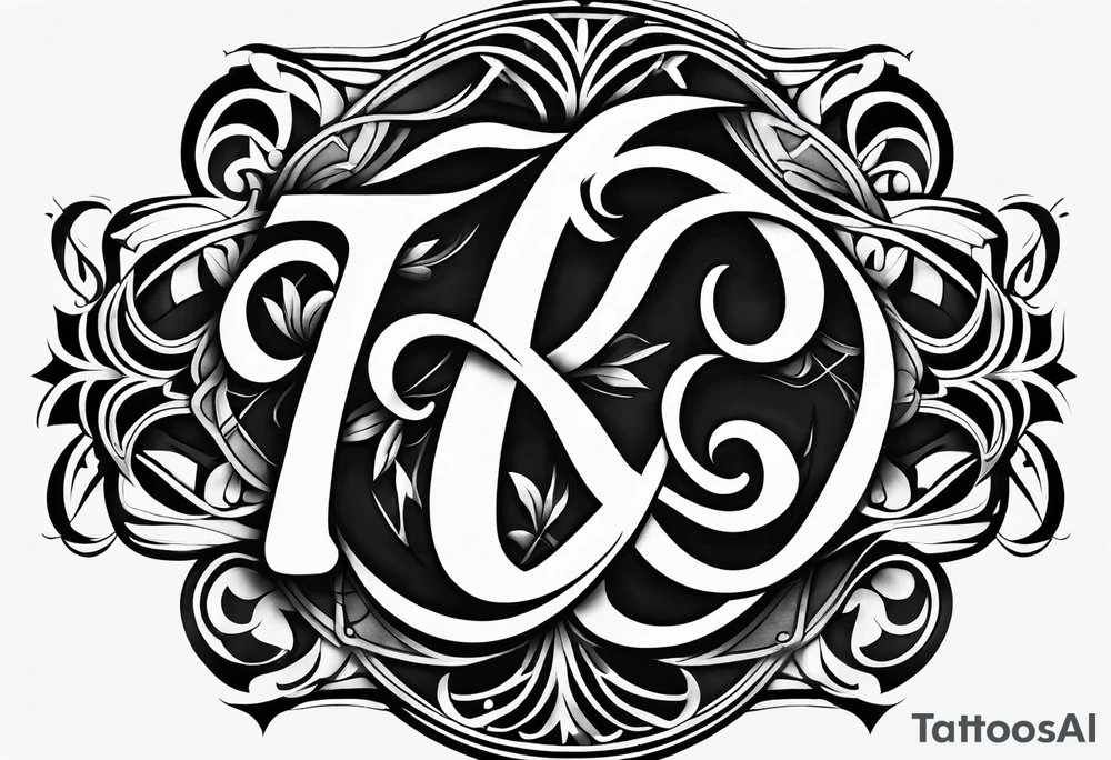 The intertwined script letter ‘E’ tattoo idea