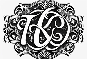 The intertwined script letter ‘E’ tattoo idea