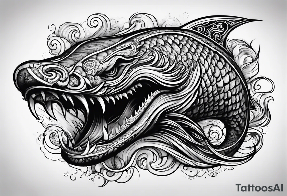 Menacing leviathan tattoo idea