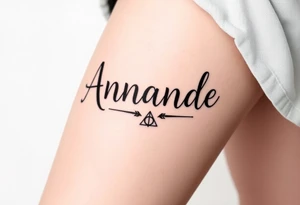 Name Amanda with Harry Potter theme tattoo idea