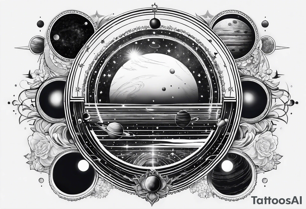 solar system spine tattoo idea