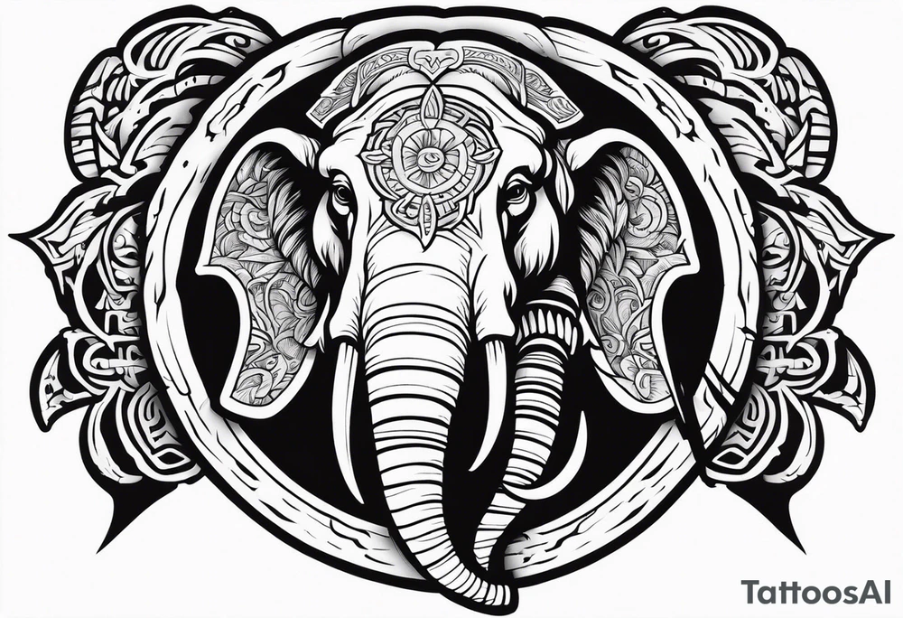 berserk strong mammoth head centerpiece tattoo idea
