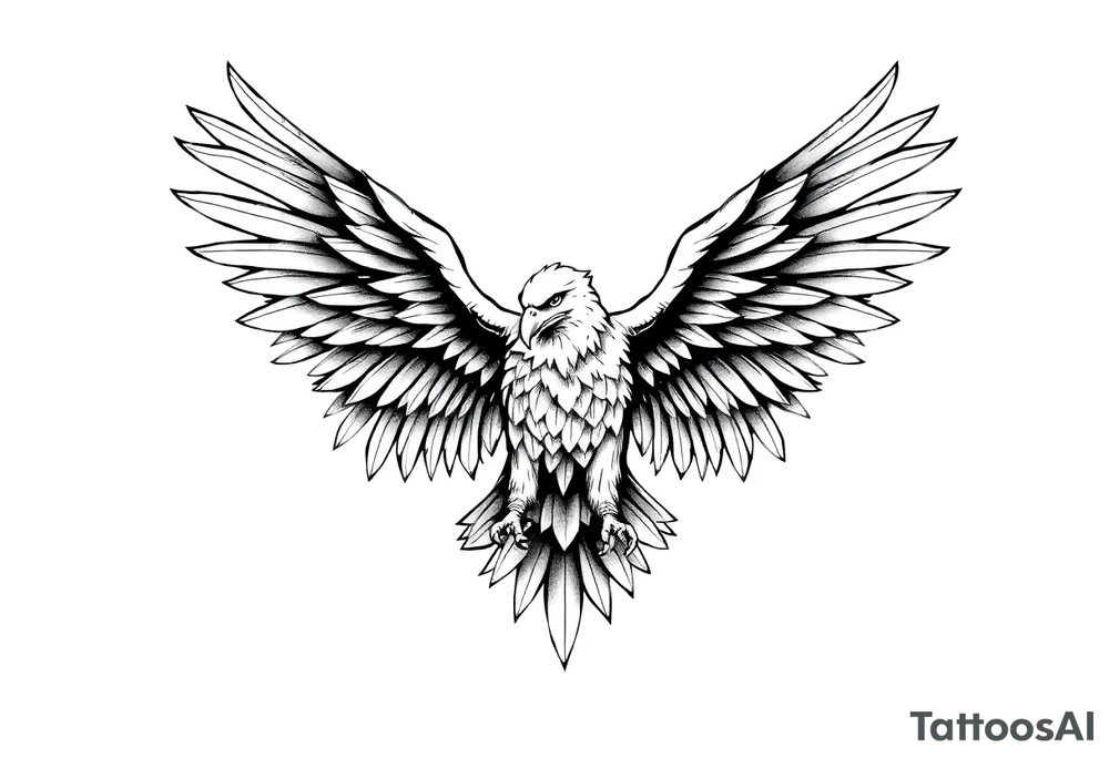 eagle spreading wings tattoo idea