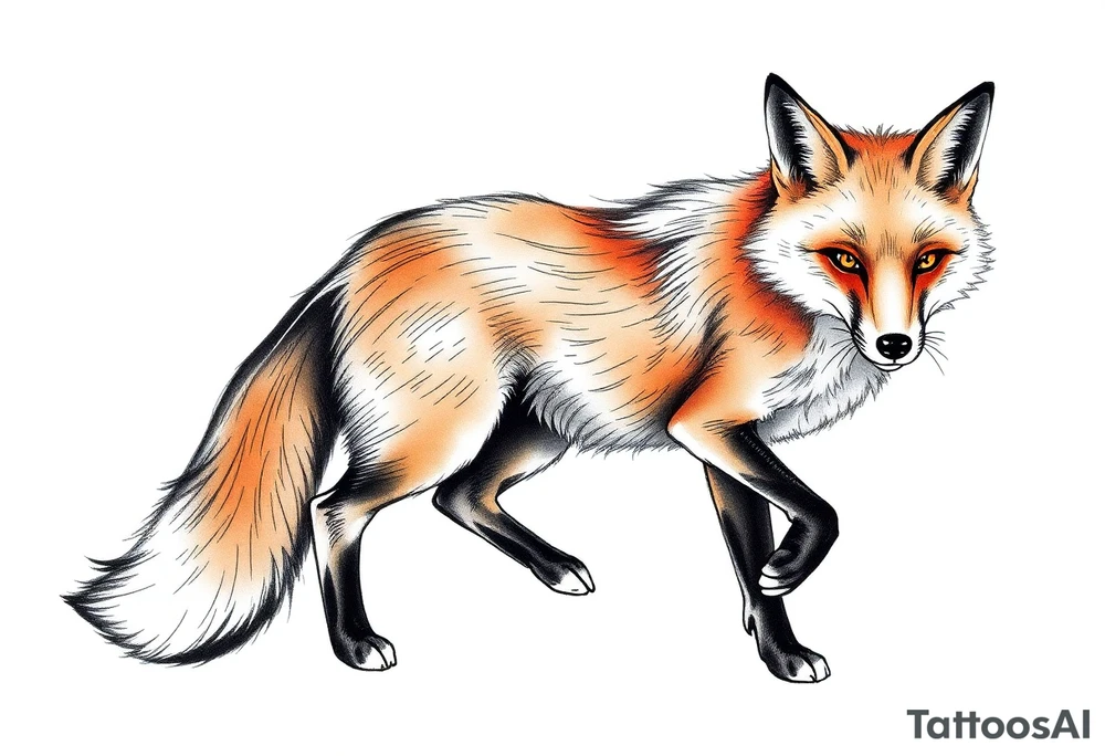 adult fox tattoo idea