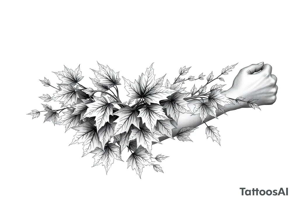 Maple leaves, juniper leaves, Blake, Kenya, Jacob tattoo idea
