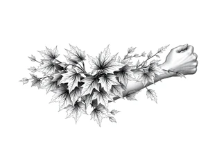 Maple leaves, juniper leaves, Blake, Kenya, Jacob tattoo idea