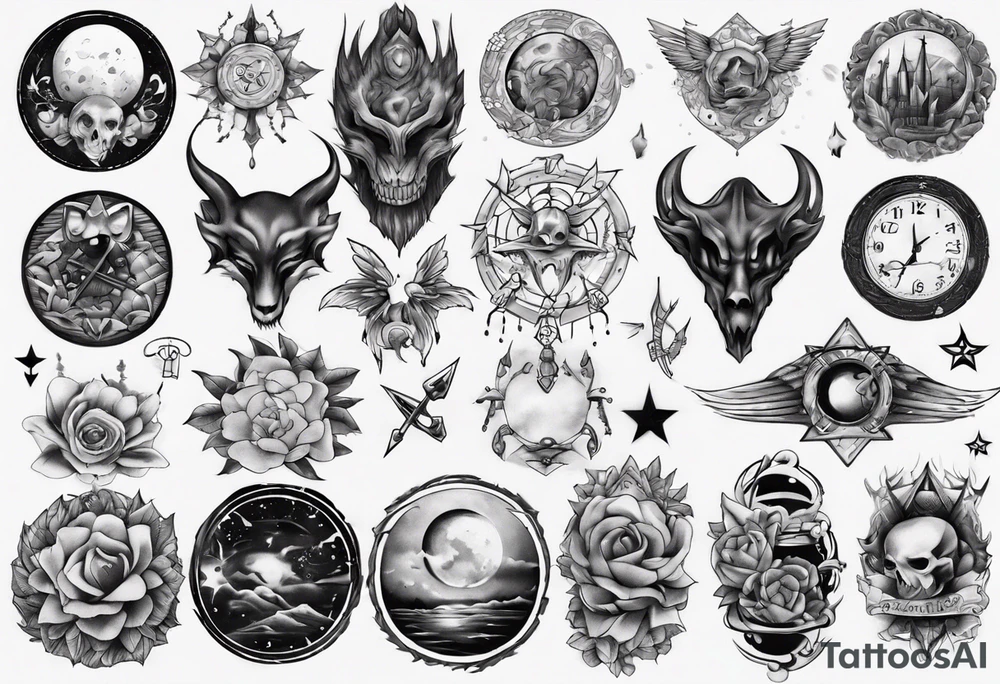 sleep token sleeve tattoo idea