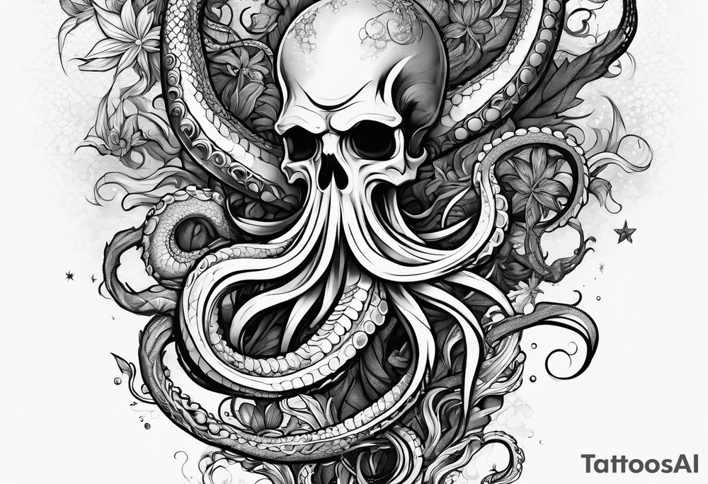 tentacles and weed tattoo idea