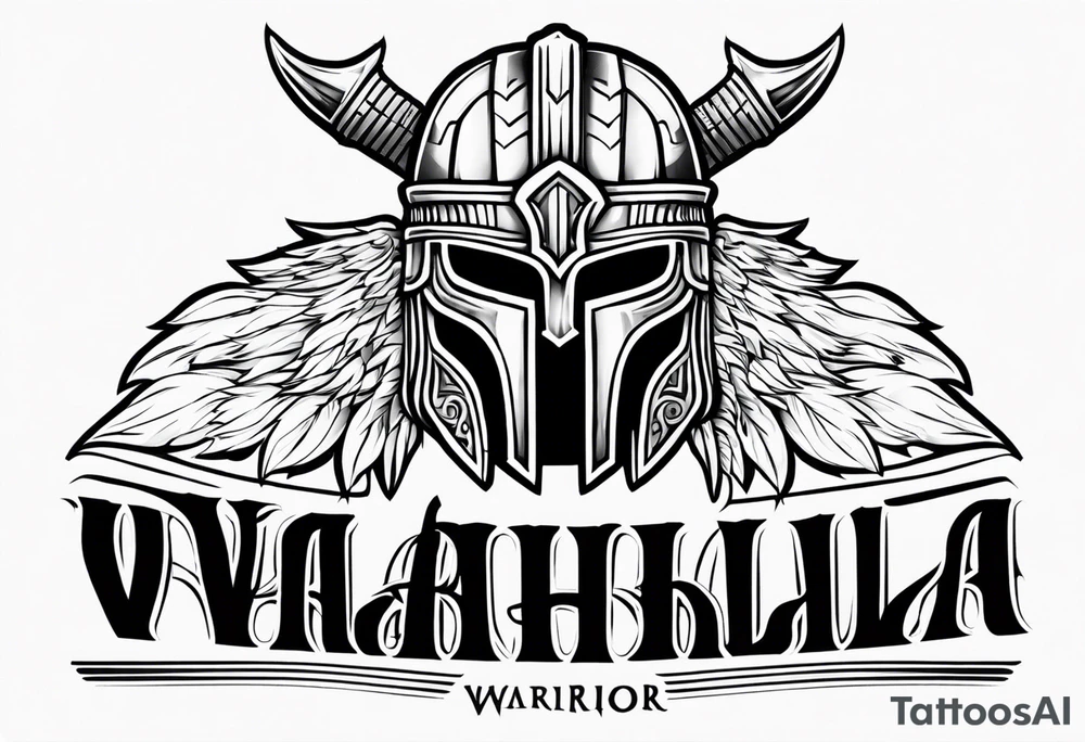 Valhalla  warrior soldier helmet tattoo idea