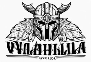 Valhalla  warrior soldier helmet tattoo idea