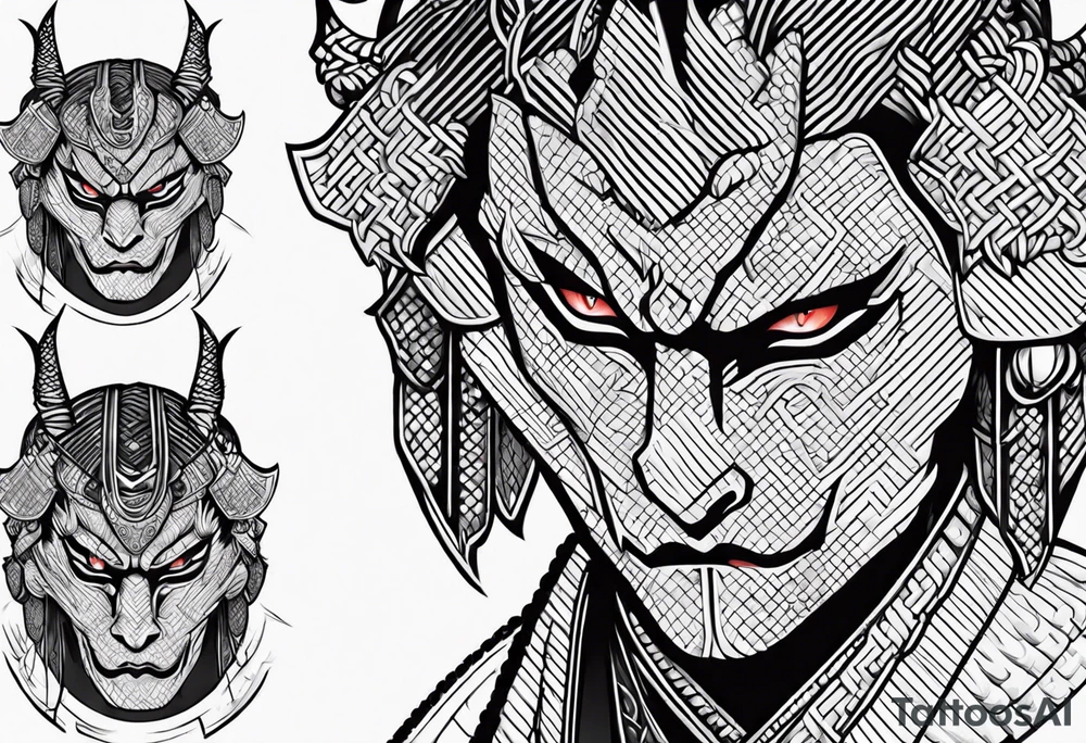 demon samurai tattoo idea