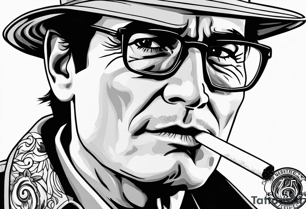 Charlie Sheen smoking cigarette tattoo idea