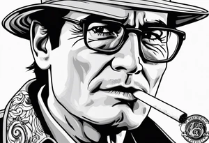Charlie Sheen smoking cigarette tattoo idea