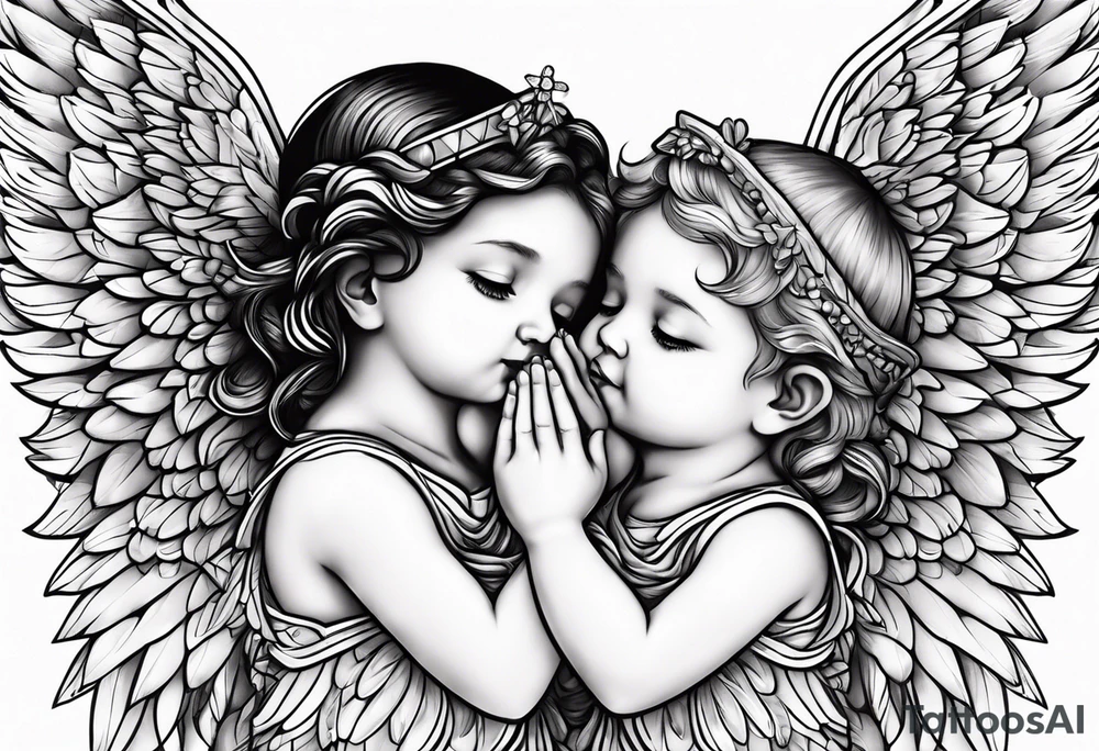 baby angels, praying, tattoo idea