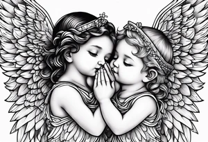 baby angels, praying, tattoo idea