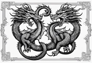Dragon double tattoo idea